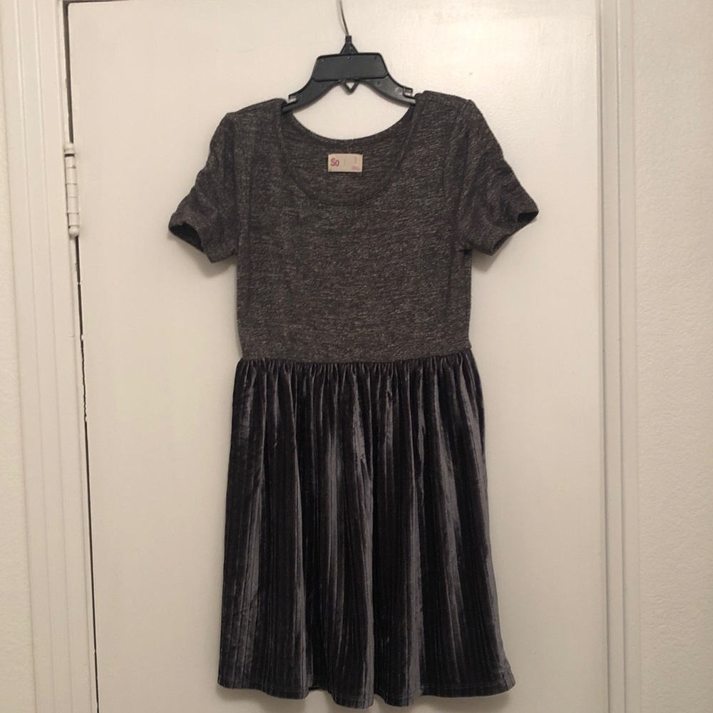 🩶Girls SO Charcoal and Silver Dress